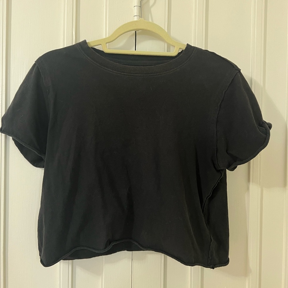 Free people black basic tee, size S.